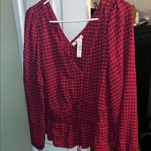 Madewell Plaid top NWT